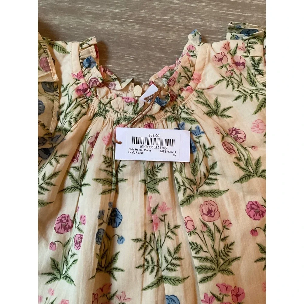 Pink Chicken Harper Dress Leafy Floral Size 6Y New With Tags